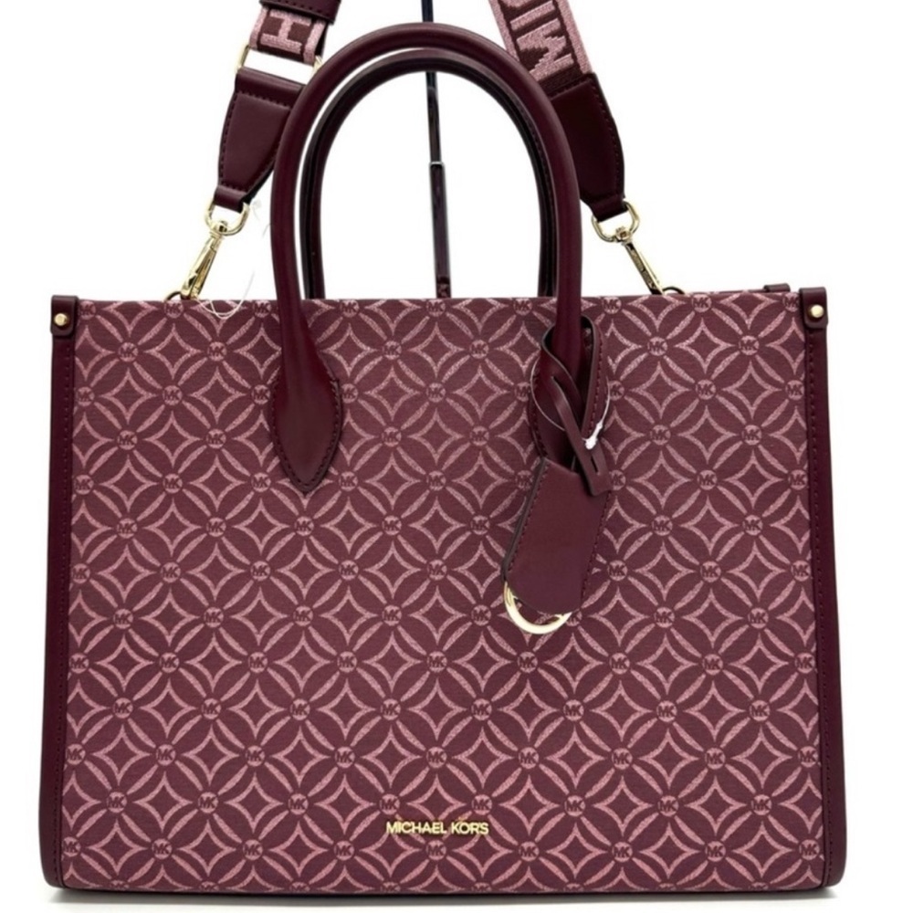 Michael Kors Medium Mirella Tote Bag Ox Blood Multi